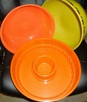 Set New Halloween Party Plastic 13X4 Spiders Chip Dip Tray 2 11X6 Bowls. Fixed Price $12.20.