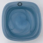 Shiraleah Frosted Alabaster Square Serving Bowl 8.5" Blue Swirl Glass Turkey Nwt. Fixed Price $27.93.