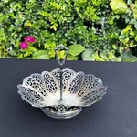 Vintage Wm Rogers Epns Silverplate Pierced Handled Bon Nut Basket Bowl 3018. Fixed Price $29.99.