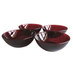 Vintage Anchor Hocking Ruby Red Glass Small Bowls Set Of 4.5". Fixed Price $24.95.