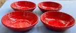 Set Of Four Artemino Tuscan Countryside Red Coupe Soup Pasta Bowls. Fixed Price $49.95.