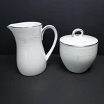 Noritake Whitebrook 6441 Creamer, Sugar Bowl & Lid (3-PIECE Set) Japan. Fixed Price $16.00.
