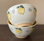 Set Of 2 Spectrum Inhomestylez Lemon Print Bowls Ceramic Beige Nwt Diam 7. Fixed Price $36.98.