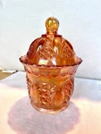 Imperial Carnival Glass 7 Tall Marigold Candy Dish/bowl W/lid. Fixed Price $18.50.