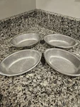Set Of 4 Vintage The Wilton Co Pewter Oval Serving Bowl With Scallop Handles. Fixed Price $79.99.