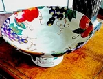 New Corsica Xl 15 Hand Painted Ceramic Serving Bowl 7 Deep Grapes Fruit Motif. Fixed Price $25.00.