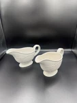 Southern Living Gallery Collection White Embossed Gravy Boat. Fixed Price $30.00.
