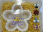 Amscan Daisy Wax Bowl With Floating Candles Set Rare Ladybug Bee Butterfly. Fixed Price $9.99.