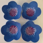 4CT Melamine Flower Shaped Bowls Blue W/ Purple Ice Cream Summer Spritz Spring. Fixed Price $19.99.