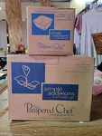 Pampered Chef Simple Additions Small Caddy With 2 White Square Bowls. Fixed Price $16.14.