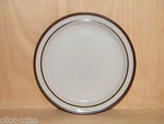 (2) Noritake Stoneware 8959 1/4" Salad Plates Brown Bands, Japan. Fixed Price $25.00.