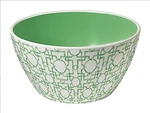 Merritt - Melamine Round Salad Bowl Lime Trellis 6". Fixed Price $16.00.