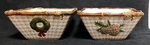 St. Nicholas Square Snow Valley Wreath 6" Plaid 2 Soup / Cereal Bowls New. Fixed Price $19.99.