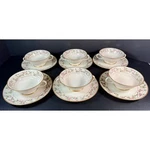 6 Franciscan Woodside Footed Cream Soup Bowl & Saucer Sets: Mint. Fixed Price $39.95.