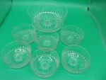 Vintage Arcoroc Cavalier 7 Pc Salad Bowl Serving Set Clear Glass France Diamant. Fixed Price $25.99.