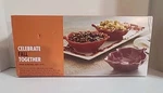 Celebrate Fall Together Tray & Bowl 4 Piece Set Ceramic Kitchen Dish Kohls New. Fixed Price $16.99.