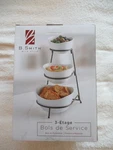 New -- B. Smith 3-TIER Appetizer Set White Porcelain With Iron Stand. Fixed Price $24.99.
