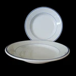 Apilco France Tradition Blue Band Soup Pasta Bowls 9" Lot 2. Fixed Price $72.00.