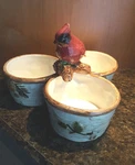 Knollwood Sonoma 3 Section Divided Candy Nut Snack Dish W/ Cardinal Bird Nice!. Fixed Price $35.99.