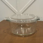 Vintage Pyrex #344 3-QT Clear Glass Mixing Casserole Bowl Baking Dish W/ Lid 475. Fixed Price $24.99.