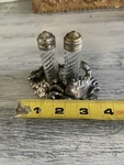 Vintage Arthur Court Crab Salt & Pepper Shakers Silver Tone W/spiral Glass. Fixed Price $17.99.