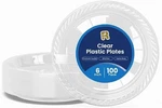 Premium 6INCH Disposable Clear Plastic Plates 100 Pack For Small Dessert. Fixed Price $12.09.