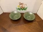 Gibson Gabbay Fusion Wasabi Soup Bowls (2) Green Speckled Center, Brown Outside. Fixed Price $24.00.