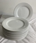 Oneida Buffalo Bright White Ware By B-13 Dinner Plate 10" Rolled Edge Set 12 Euc. Fixed Price $53.00.
