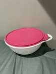 Tupperware Bowl 2677-B-4,12 Cup W/pink Lid Marked Brail For Easy To Find. Fixed Price $16.00.