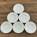 6 Tognana Italy Porcelain White Rimmed Pasta Bowls Round 10 5/8 Inches. Fixed Price $110.00.