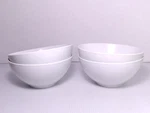 4X Thomas Rosenthal Group Loft White Ribbed Soup Bowls, Porcelain Germany 6 3/8". Fixed Price $89.00.