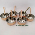 Copper Stainless Steel Kitchen Lunch Dinner Soup Bowl Ice Cream 6 Spoon. Fixed Price $94.99.