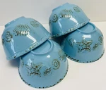 Nicole Millerseashore Bowls Lot Of 4 Melamine Blue Ice Cream Cereal Soup Snack. Fixed Price $19.84.