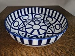 Dansk Arabesque Pasta, Salad 11 3/4" Bowl Hand Painted Blue & White. Fixed Price $74.99.