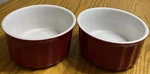 Stoneware Soup Cereal Cassrole Bowls 12 Oz SET/2 Microwave Oven Safe Red Ribbed. Fixed Price $8.00.