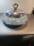Kromex Dip Bowl With Lid, Underplate Vintage Chrome & Glass Retro Kitchen Sauce. Fixed Price $18.99.
