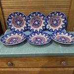 6 Pier 1 Vizcaya Salad/cereal Shallow Bowl Earthenware Italy 9 Bohemian Blue. Fixed Price $30.00.