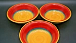 Royal Norfolk 7.5" Soup Cereal Bowls Mambo Yellow Center Excellent 3 Lot. Fixed Price $19.36.