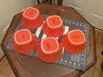 Rachael Ray Round & Square Orange White 6 Soup Cereal Bowls Set Of 5. Fixed Price $38.40.