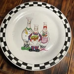 10" Dinner Plate Stoneware Discontinued 3 Chubby Chefs. Fixed Price $14.99.