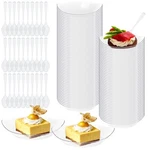 Mini Dessert Plates With Tasting Spoons Appetizer Small Clear M.... Fixed Price $25.53.