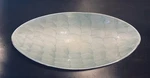 Handmade Artisan Wave Bowl, Cast Aluminum With Blue Enameled Finish Pattern. Fixed Price $13.49.
