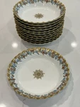 Set Of 12 & Haviland Limoges Scalloped Gold Medallion Salad Coupe Soup Bowls. Fixed Price $206.50.