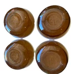 Rare SETOF4 -anchor Hocking Fire #14 Amber Custard Cups+lids Ovenproof Usa. Fixed Price $28.00.