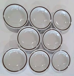 Vintage Country Living Autumn Gold Stoneware Bowls Set Of 8, 5.75" Diameter. Fixed Price $24.99.