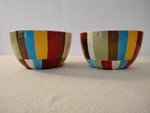 Set Of 2 Home American Simplicity Stripes" Deep Cereal/ Soup Bowls Stoneware.. Fixed Price $26.00.