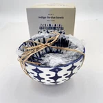 West Elm Indigo Tie-dye Bowls Set Of 3 Blue Stoneware Kitchen Abstract Modern. Fixed Price $29.99.