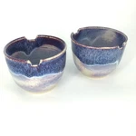 Artisan Ceramic Bowls Lavender Blue Drip Glaze Handmade 4.85" Set Of 2. Fixed Price $16.20.