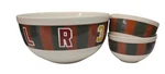 Threshold Stoneware Stripe Letter Mixing Bowls Set ALR3 Green Rust. Fixed Price $18.39.