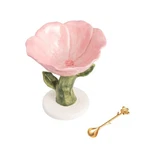 Mud Pie Stoneware White Flower Pedestal Bowl And Spoon Set. Fixed Price $33.99.